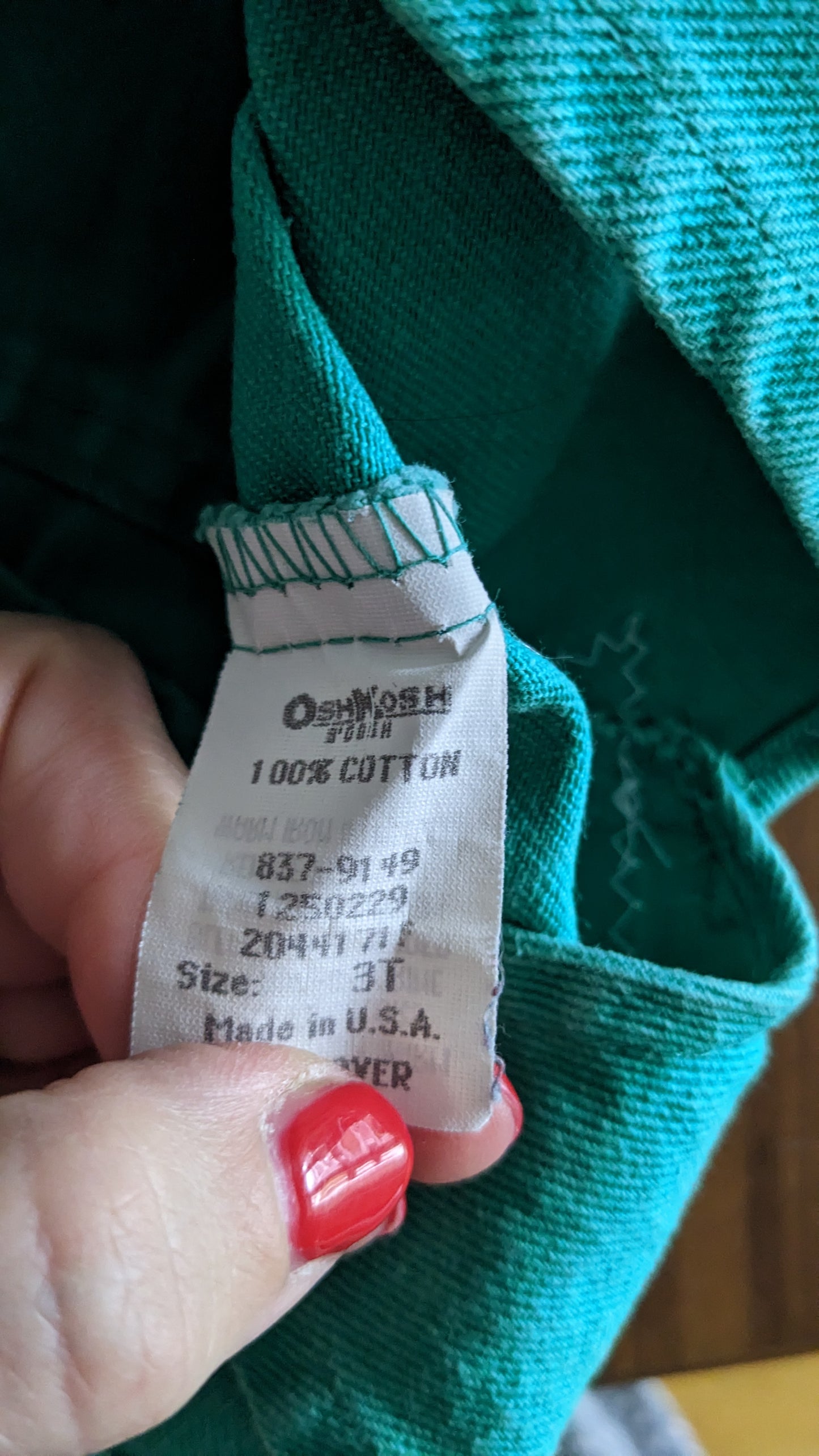 OshKosh b'Gosh emerald green overall RARE