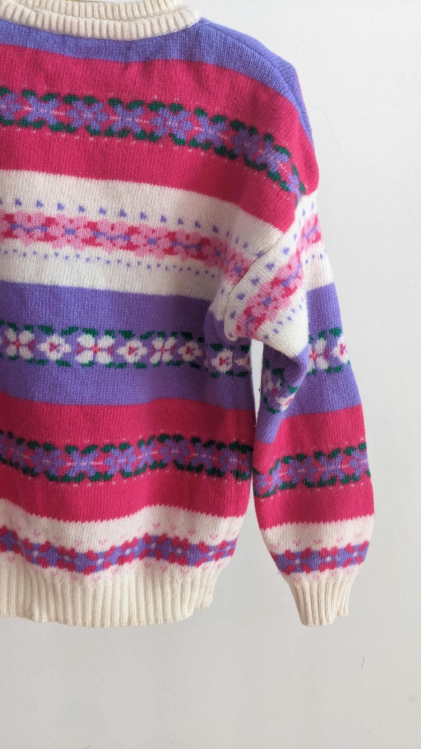 Benetton fair isle striped wool sweater