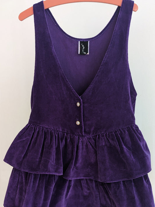 Pinafore purple velvet dress