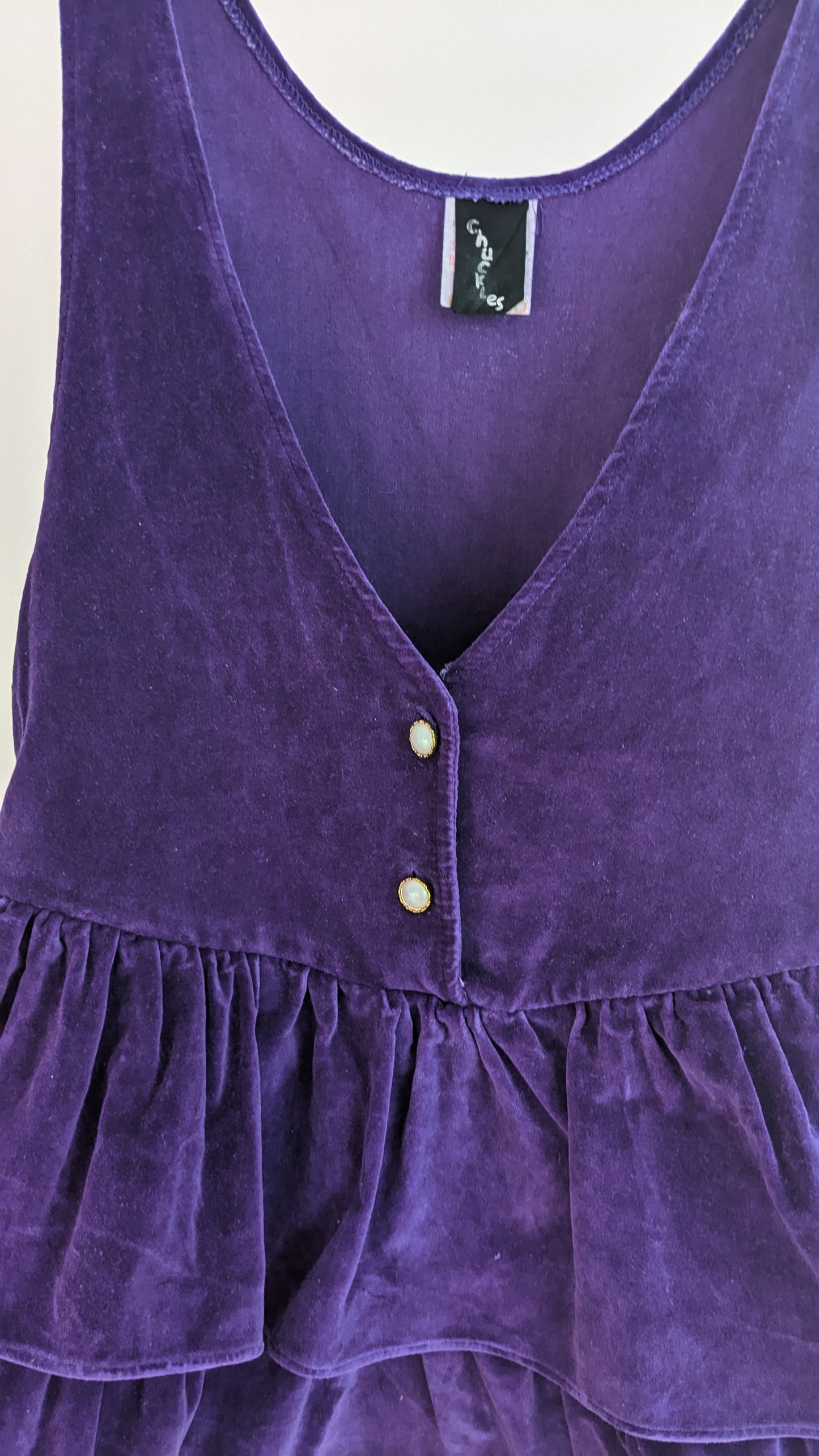 Pinafore purple velvet dress