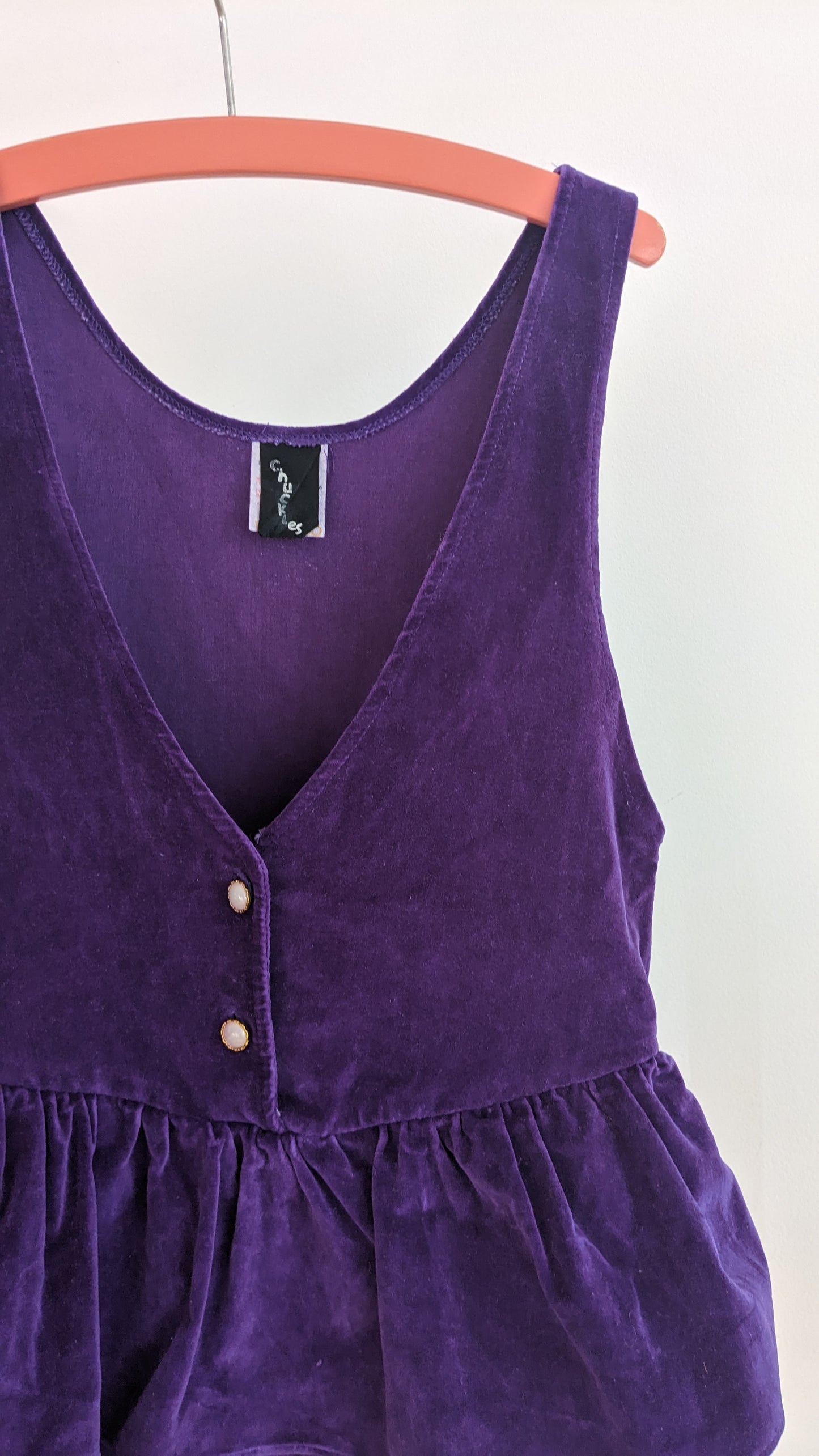 Pinafore purple velvet dress