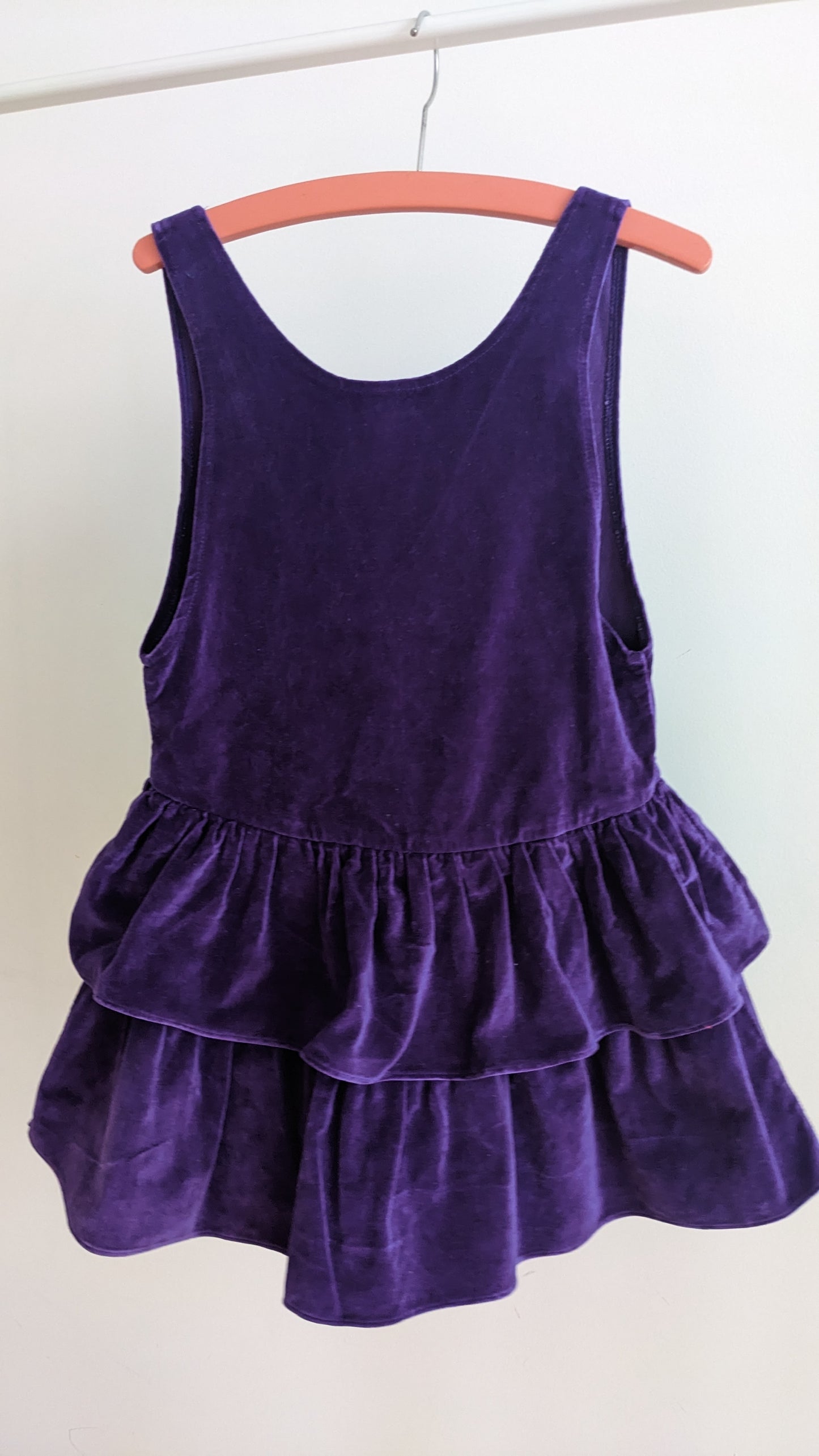 Pinafore purple velvet dress