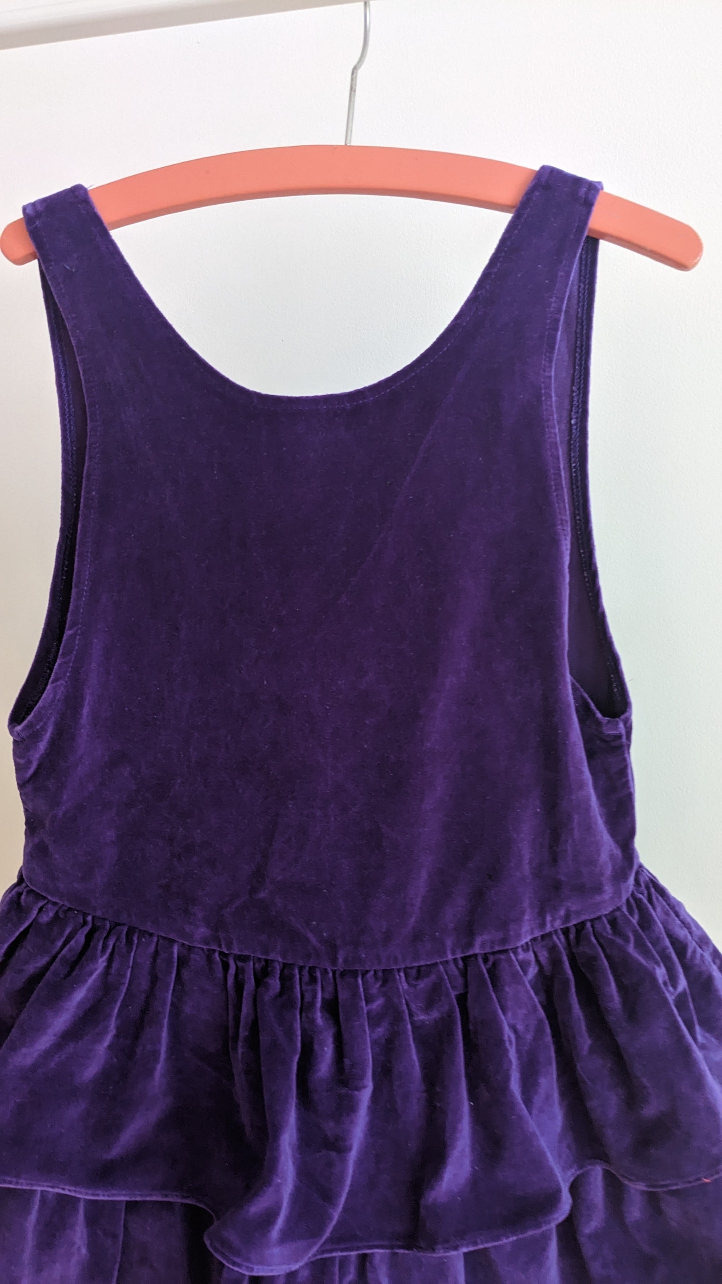 Pinafore purple velvet dress