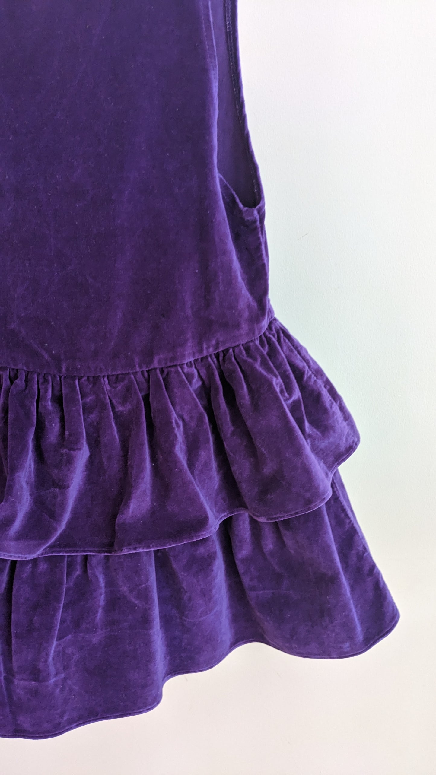 Pinafore purple velvet dress