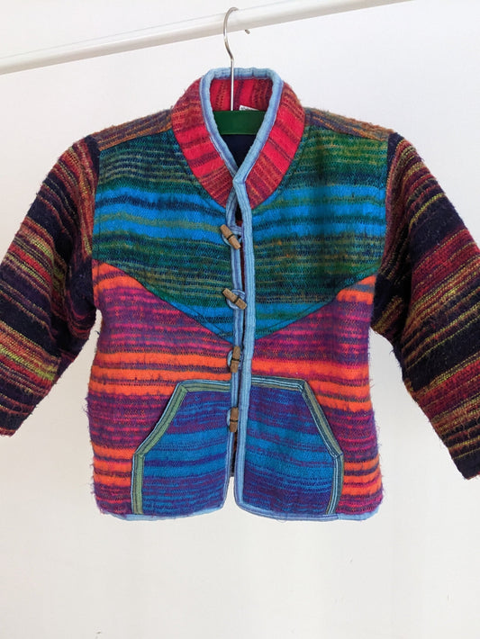 Rainbow wool cardigan