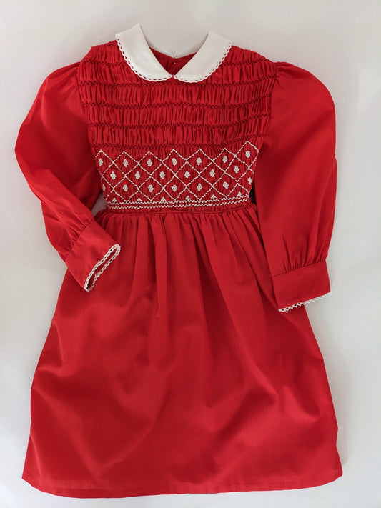 Polly Flinders Vintage Smoke Dress Red 4