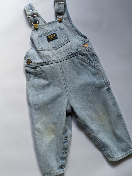 OshKosh b'Gosh denim overall light wash worker USA