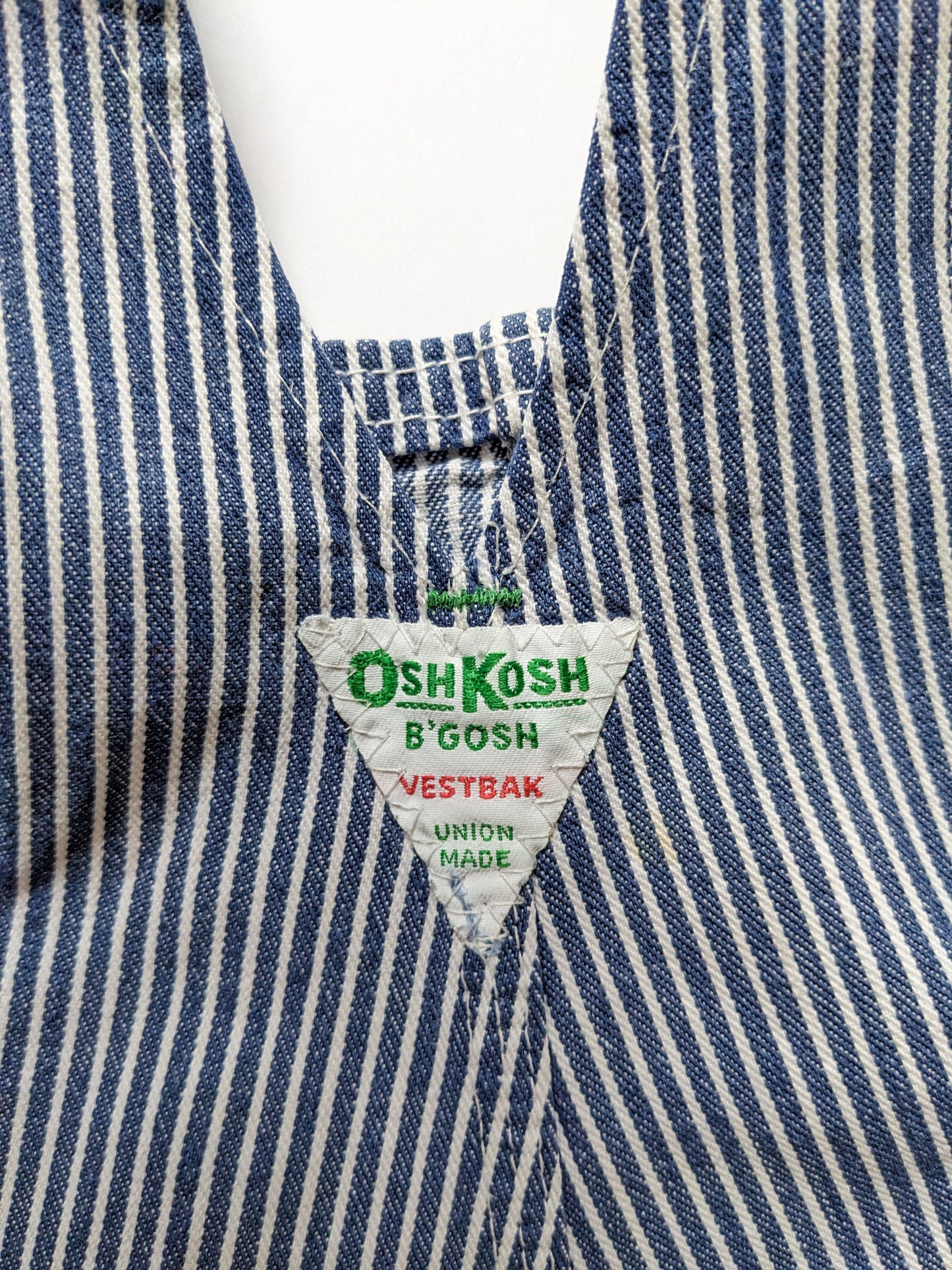 OshKosh b'Gosh denim overall blue hickory Union Made 70's