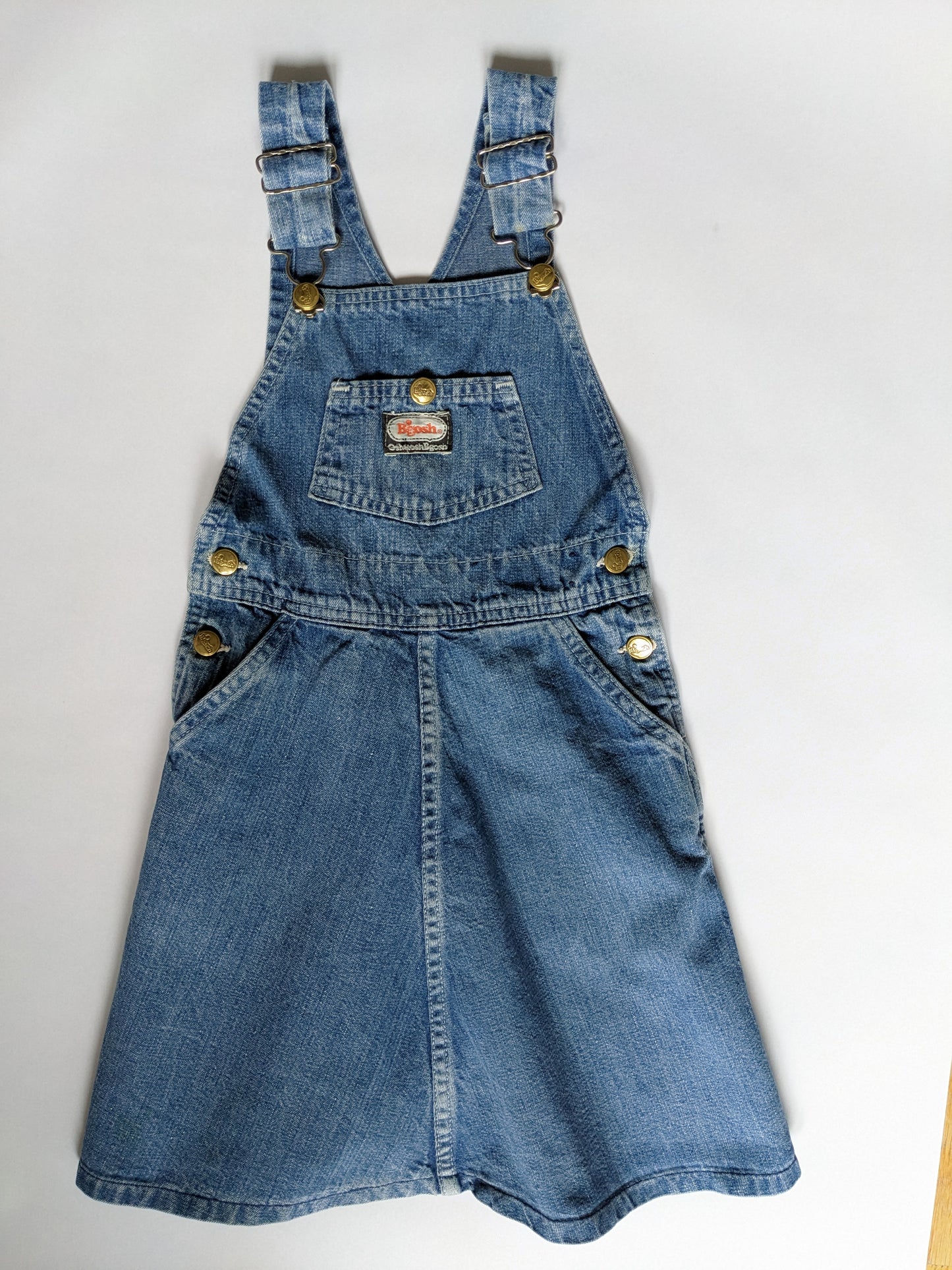 OshKosh b'Gosh denim skirt overall blue orange tag 70's