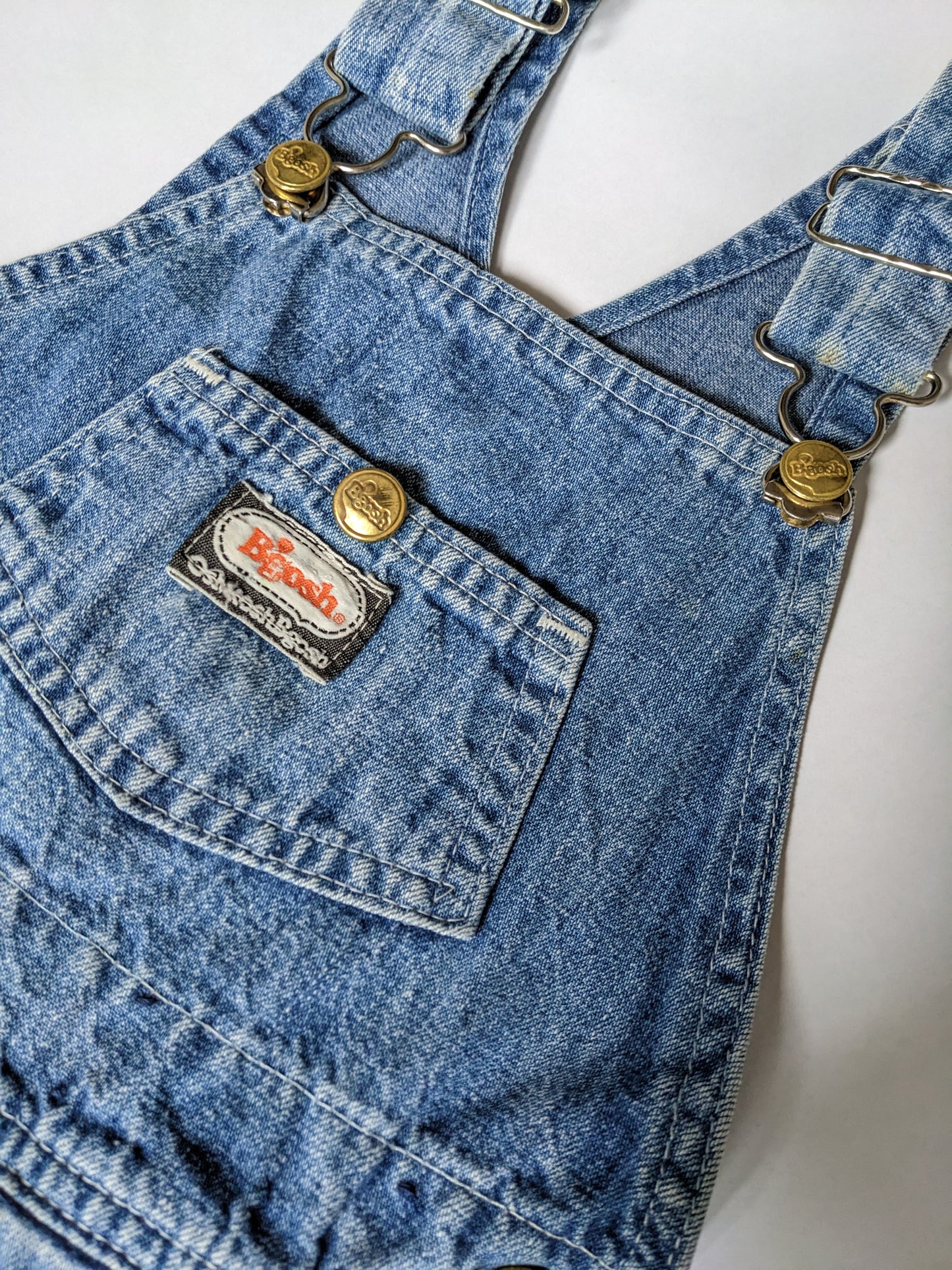 OshKosh b'Gosh denim skirt overall blue orange tag 70's