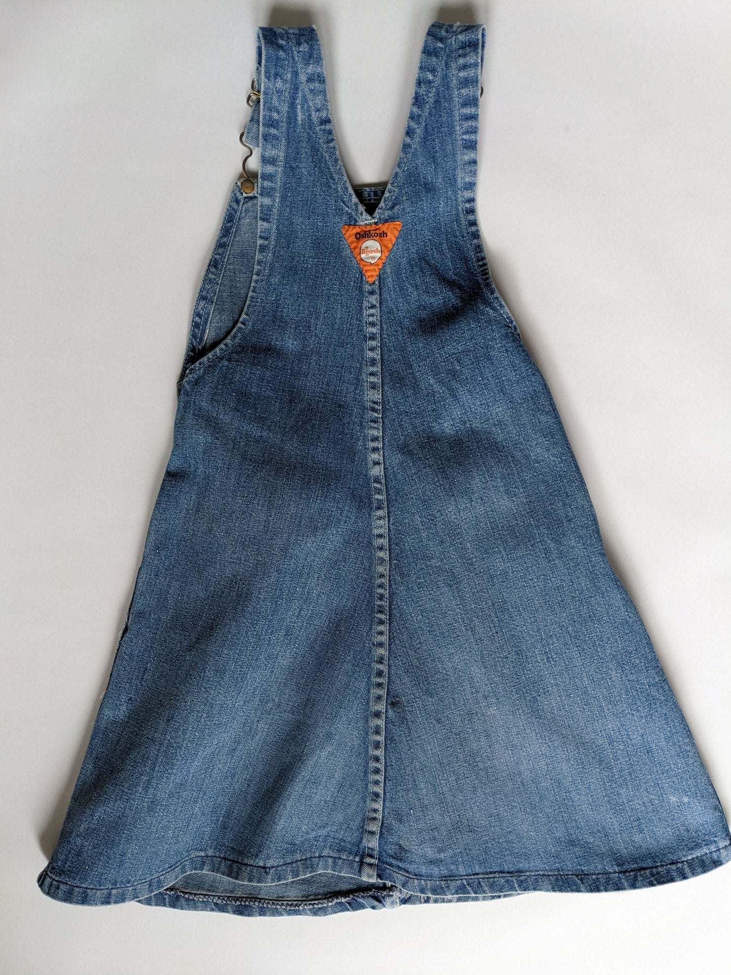 OshKosh b'Gosh denim skirt overall blue orange tag 70's