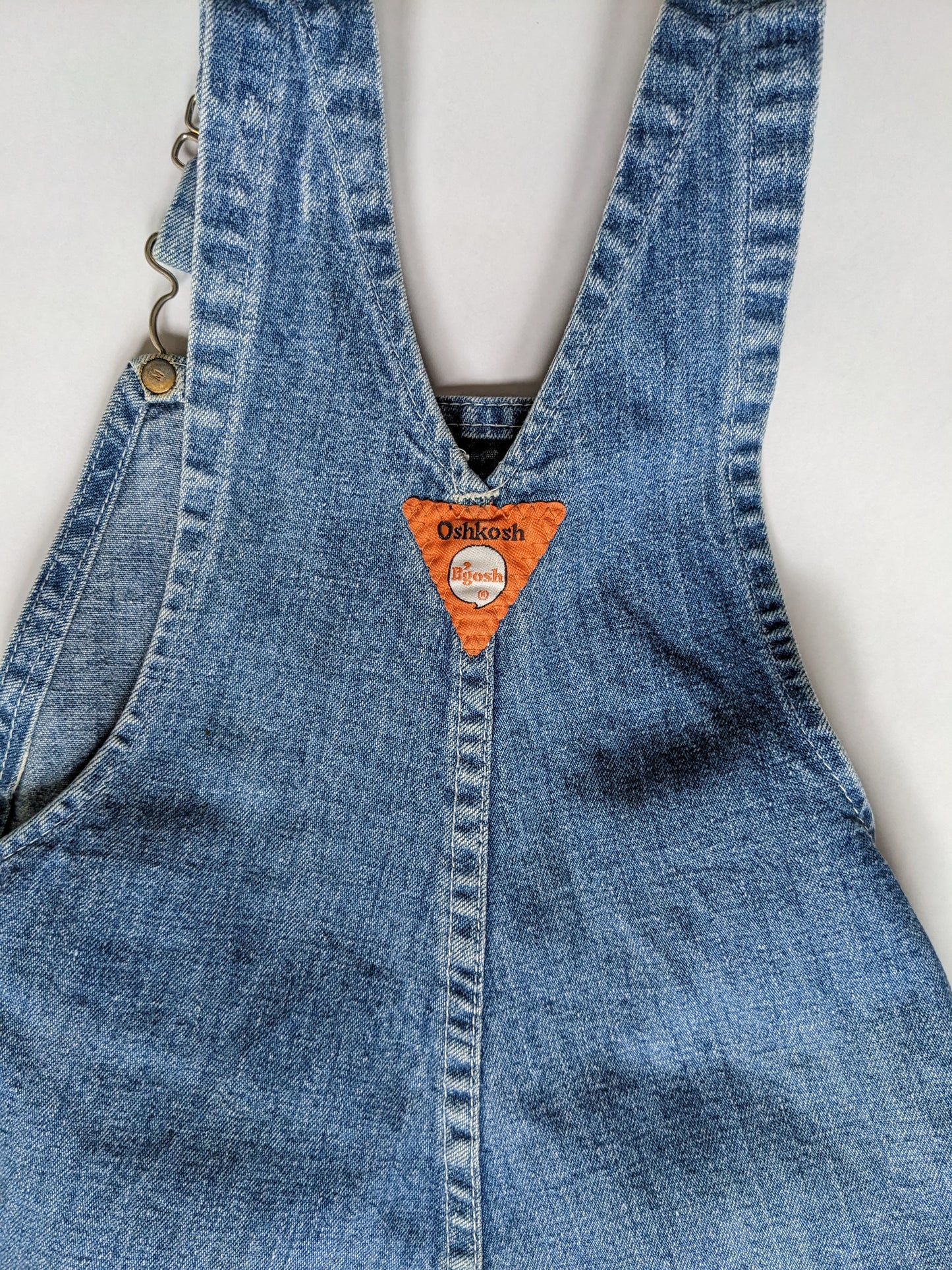 OshKosh b'Gosh denim skirt overall blue orange tag 70's