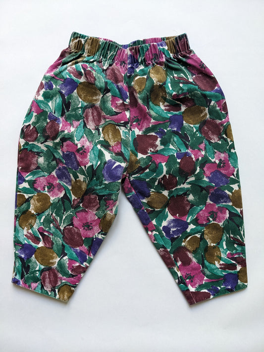 Flower printed wide vintage trousers