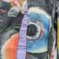 Abstract flowers print vintage trousers with bows