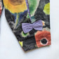 Abstract flowers print vintage trousers with bows